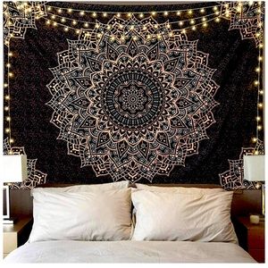 Brand new gold and black tapestry